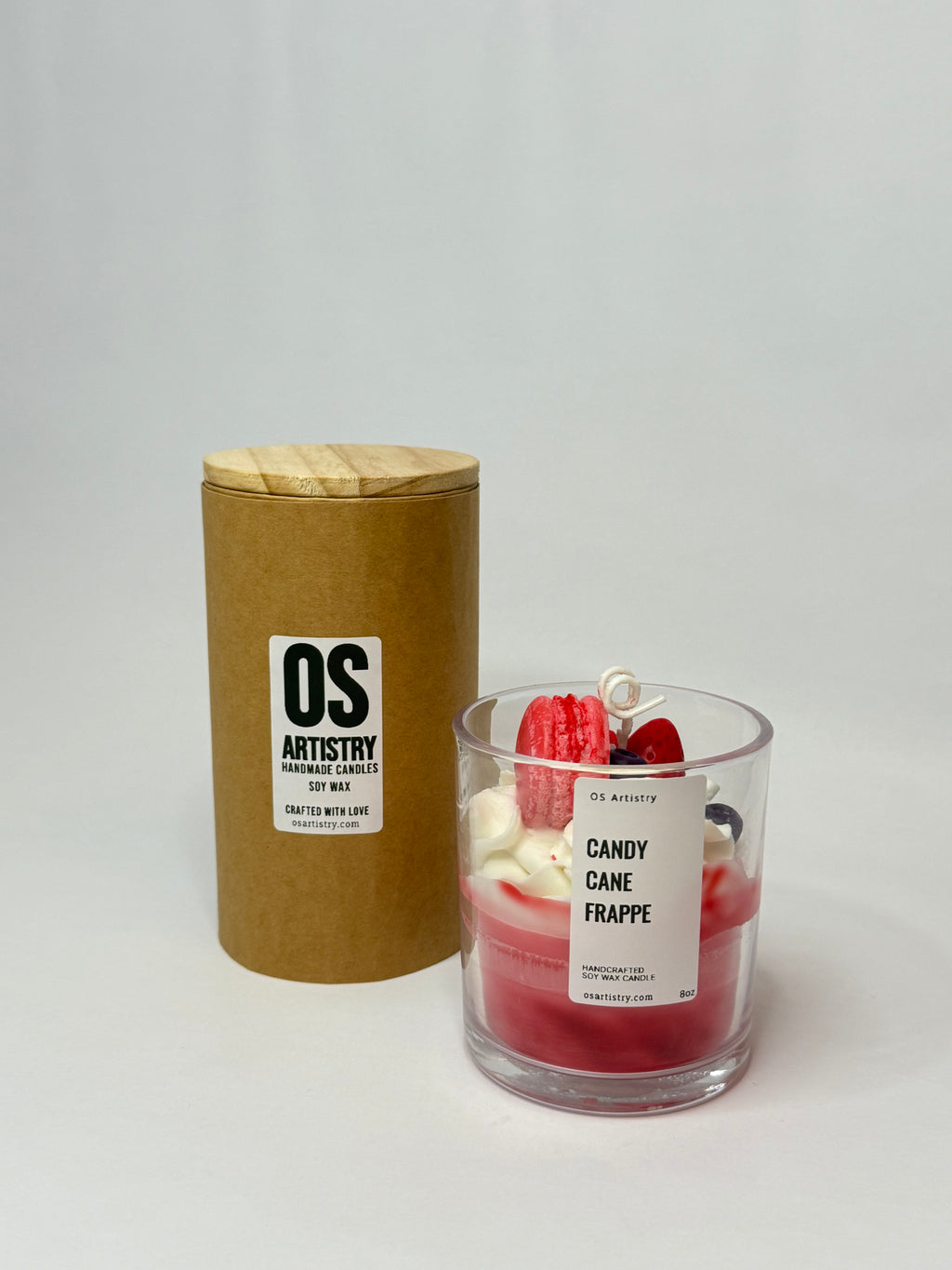 Candy Cane Frappe | Handmade soy candle 8oz