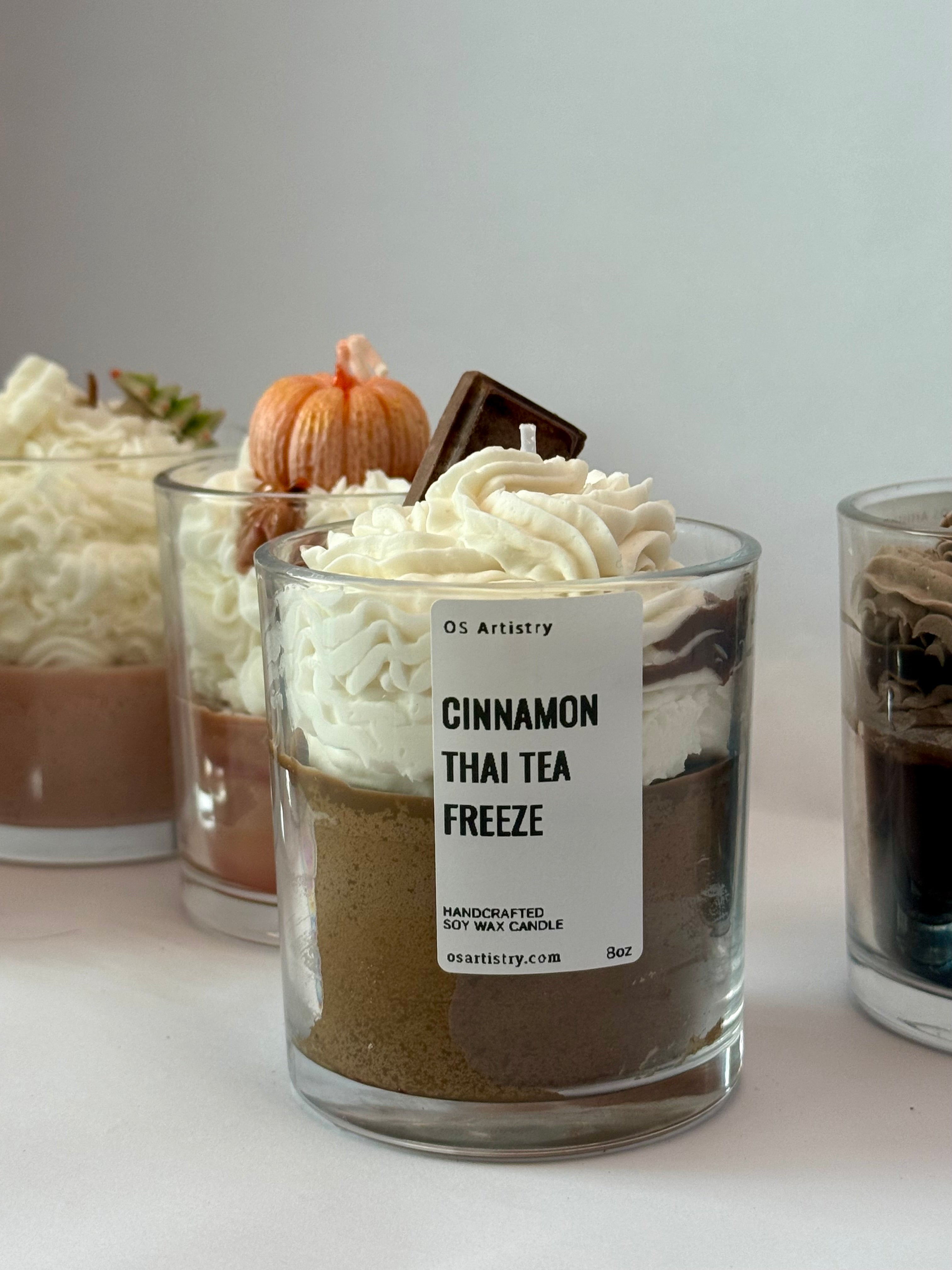 CINNAMON THAI TEA FREEZE CANDLE, SOY WAX 8oz