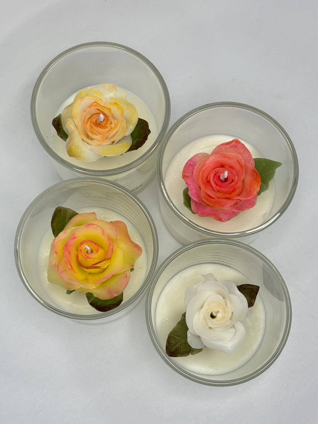 Handcrafted White and Orange Rose Candle|Vanilla and Cedar Scent