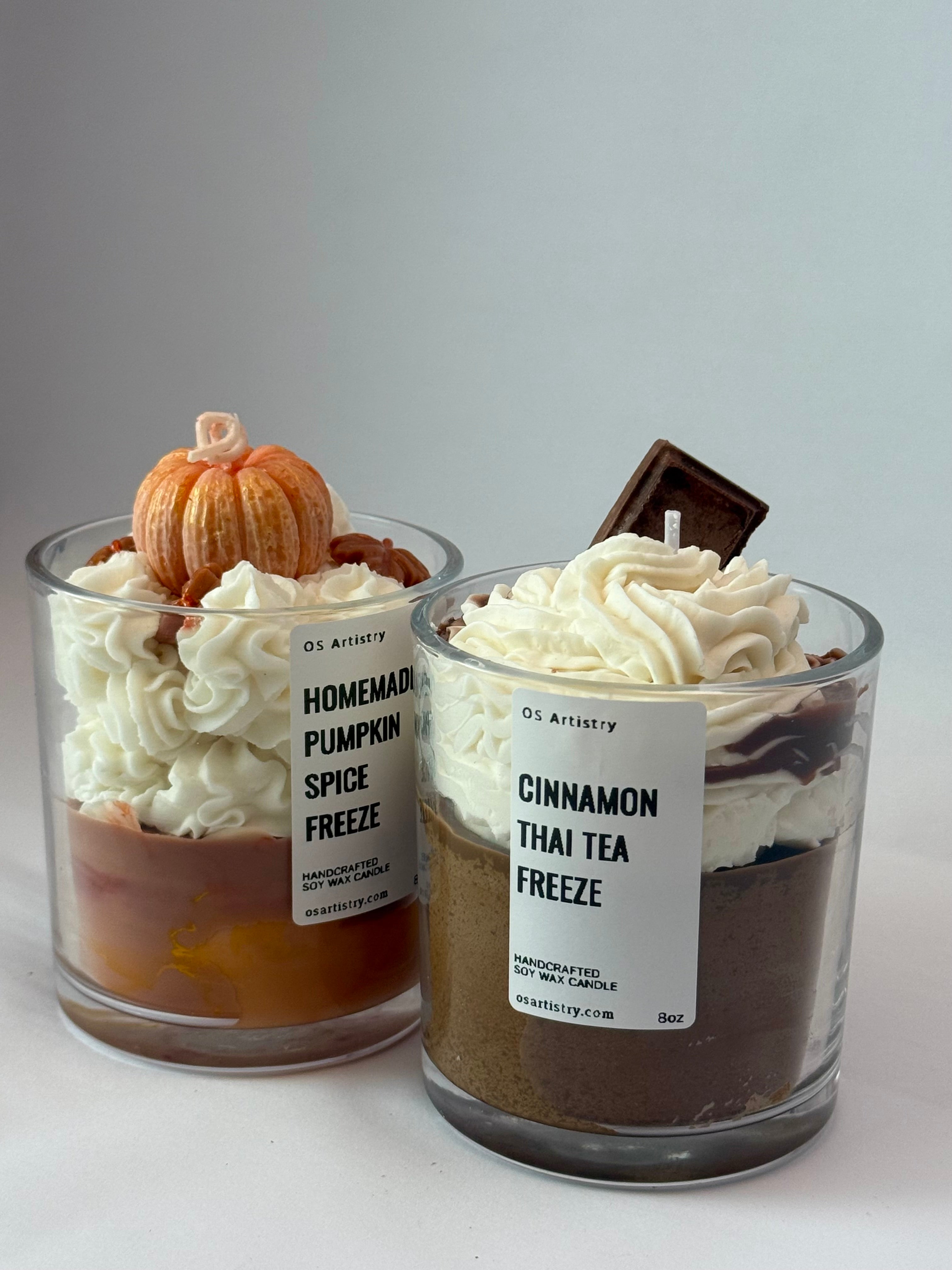 CINNAMON THAI TEA FREEZE CANDLE, SOY WAX 8oz