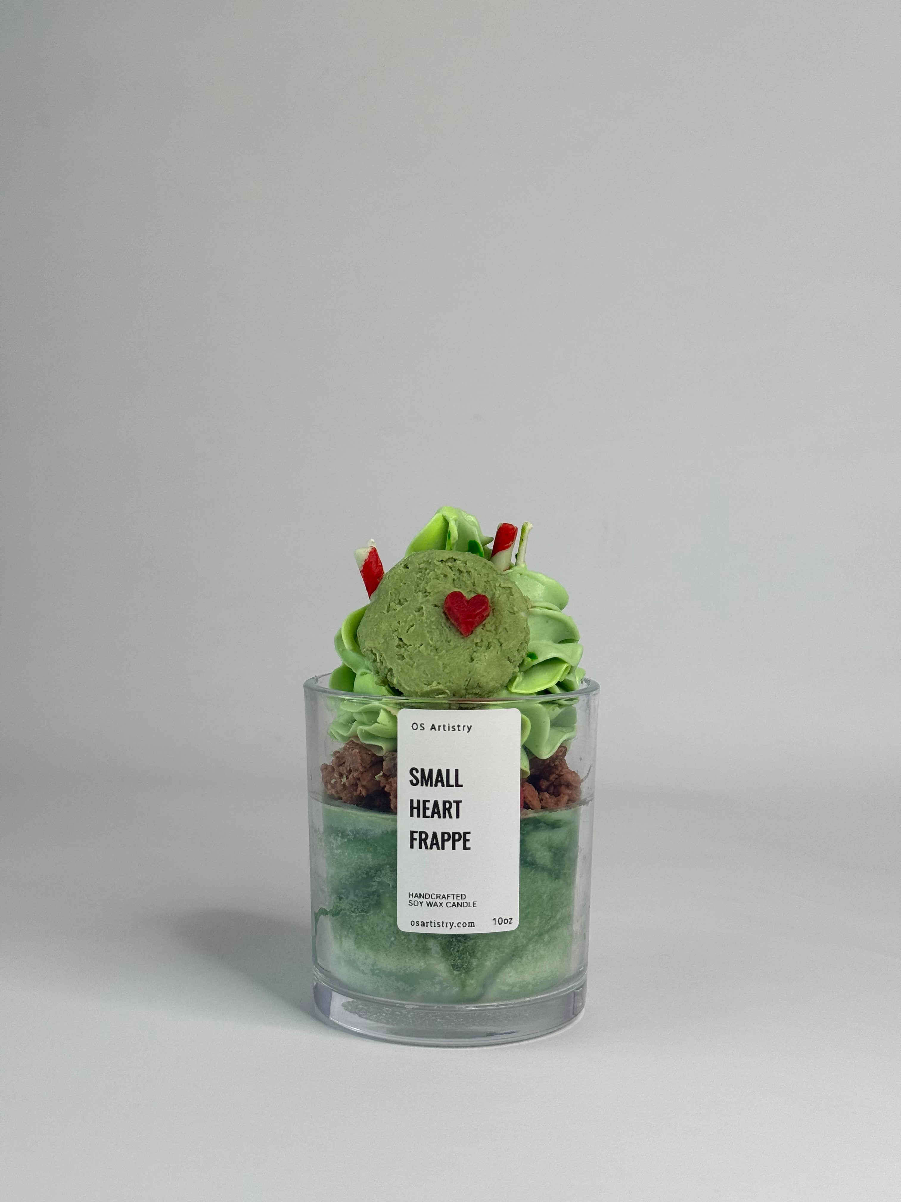 Small Heart Frappe Soy Wax Candle 10 oz
