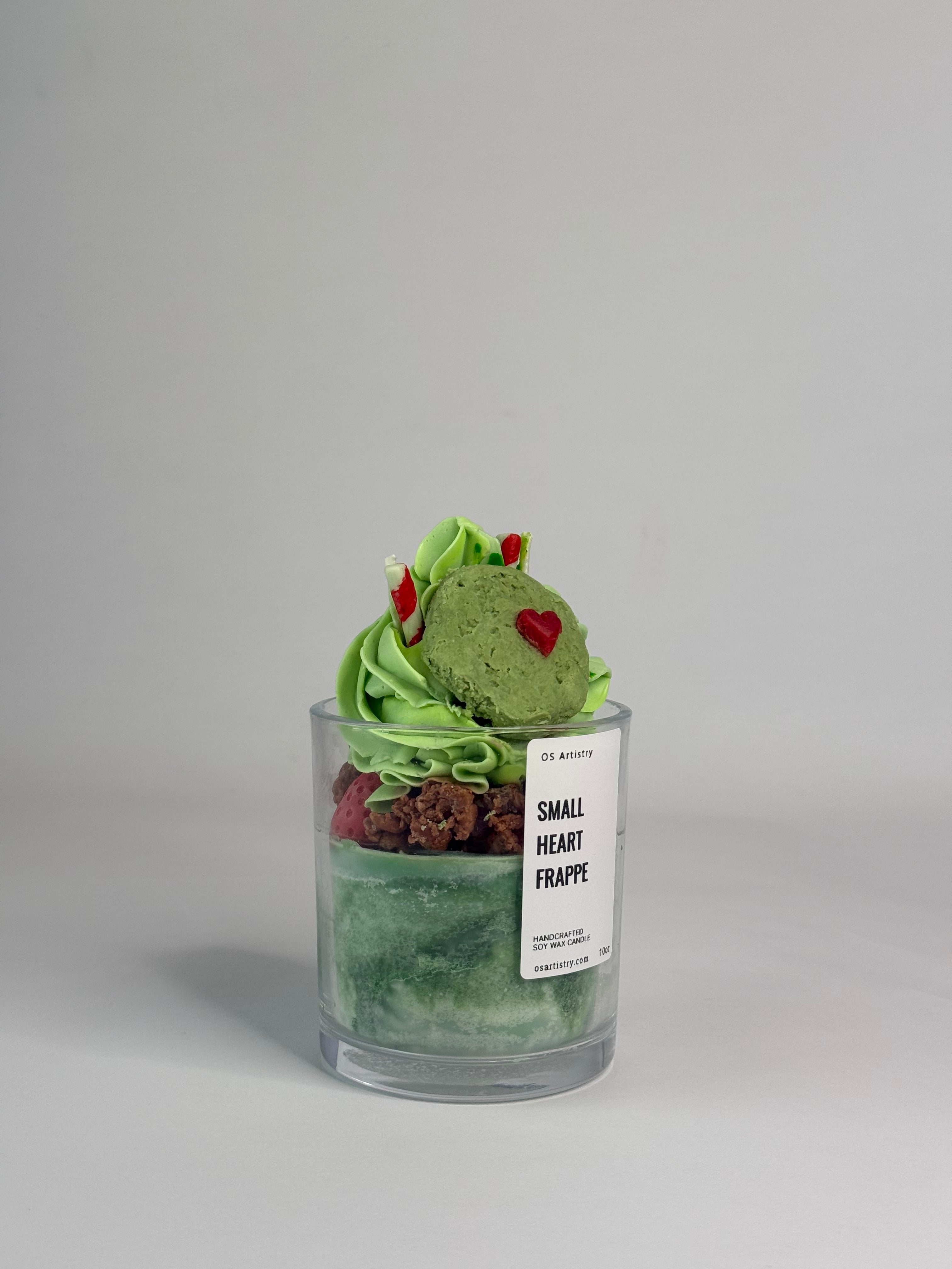 Small Heart Frappe Soy Wax Candle 10 oz