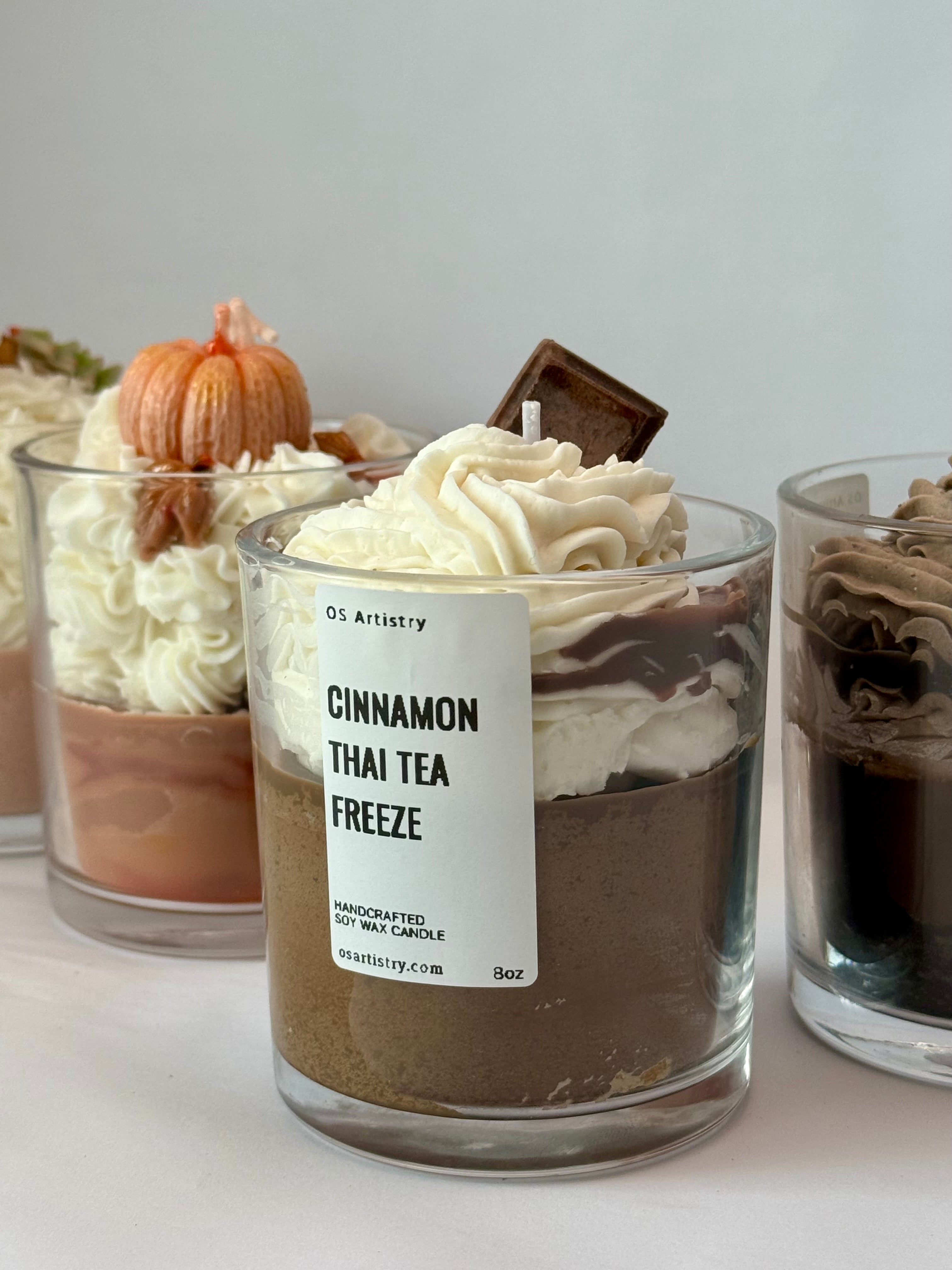 CINNAMON THAI TEA FREEZE CANDLE, SOY WAX 8oz