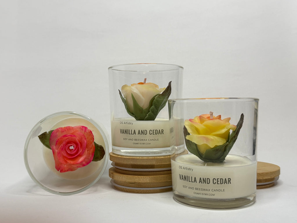 Vintage Love Candle | Handcrafted Rose