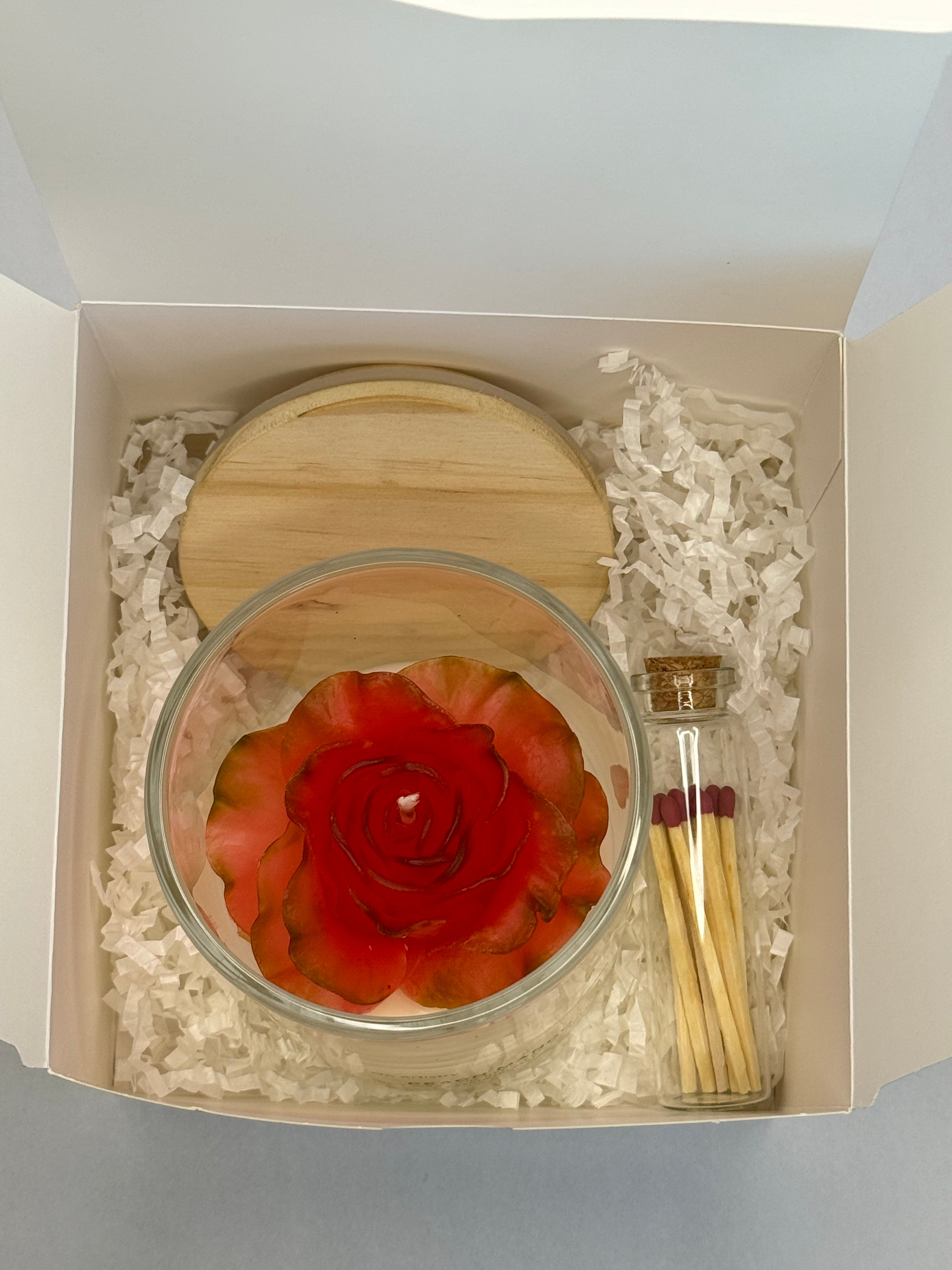 Rose Handcrafted Candle | 8 oz Beeswax and Soy Wax