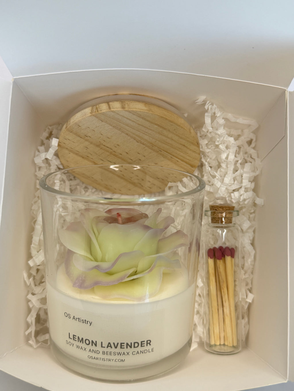 Rose Handcrafted Candle | 8 oz Beeswax and Soy Wax