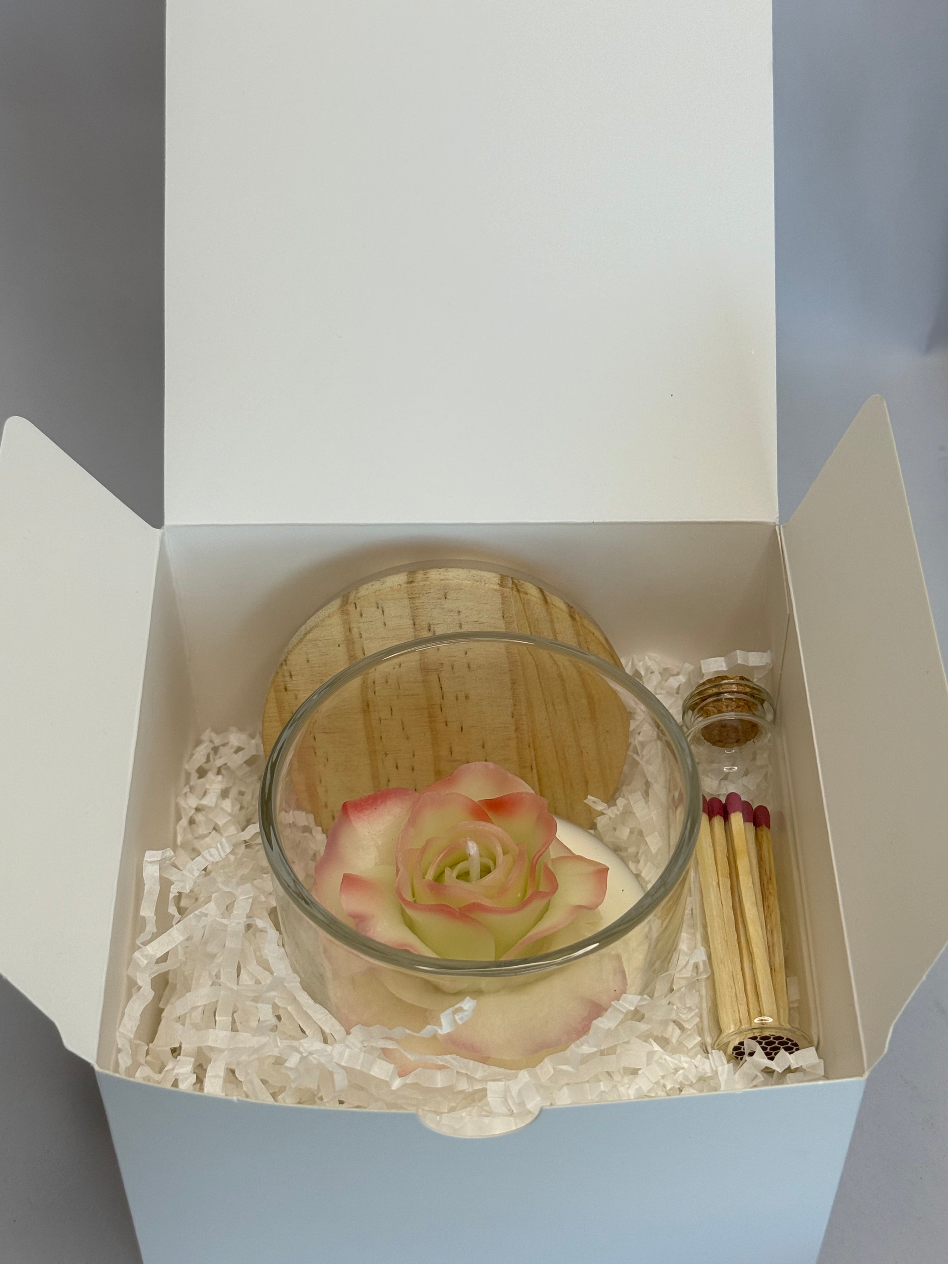 Rose Handcrafted Candle | 8 oz Beeswax and Soy Wax