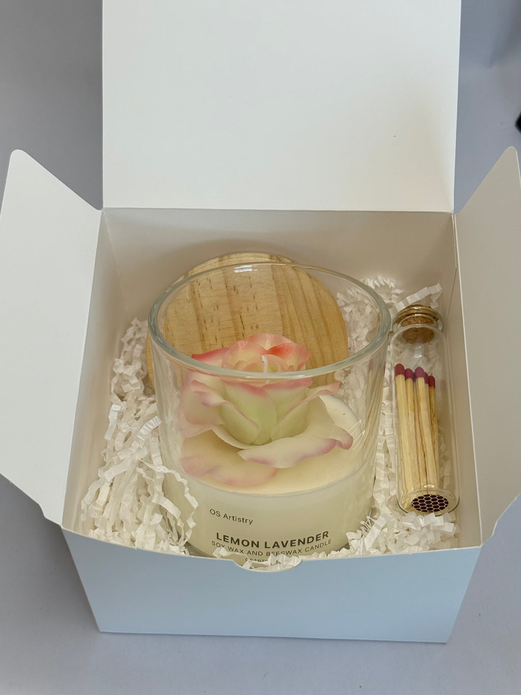 Rose Handcrafted Candle | 8 oz Beeswax and Soy Wax