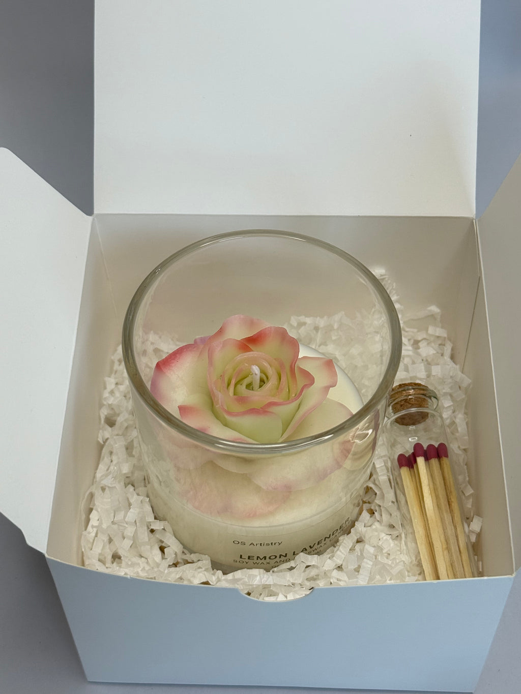 Rose Handcrafted Candle | 8 oz Beeswax and Soy Wax
