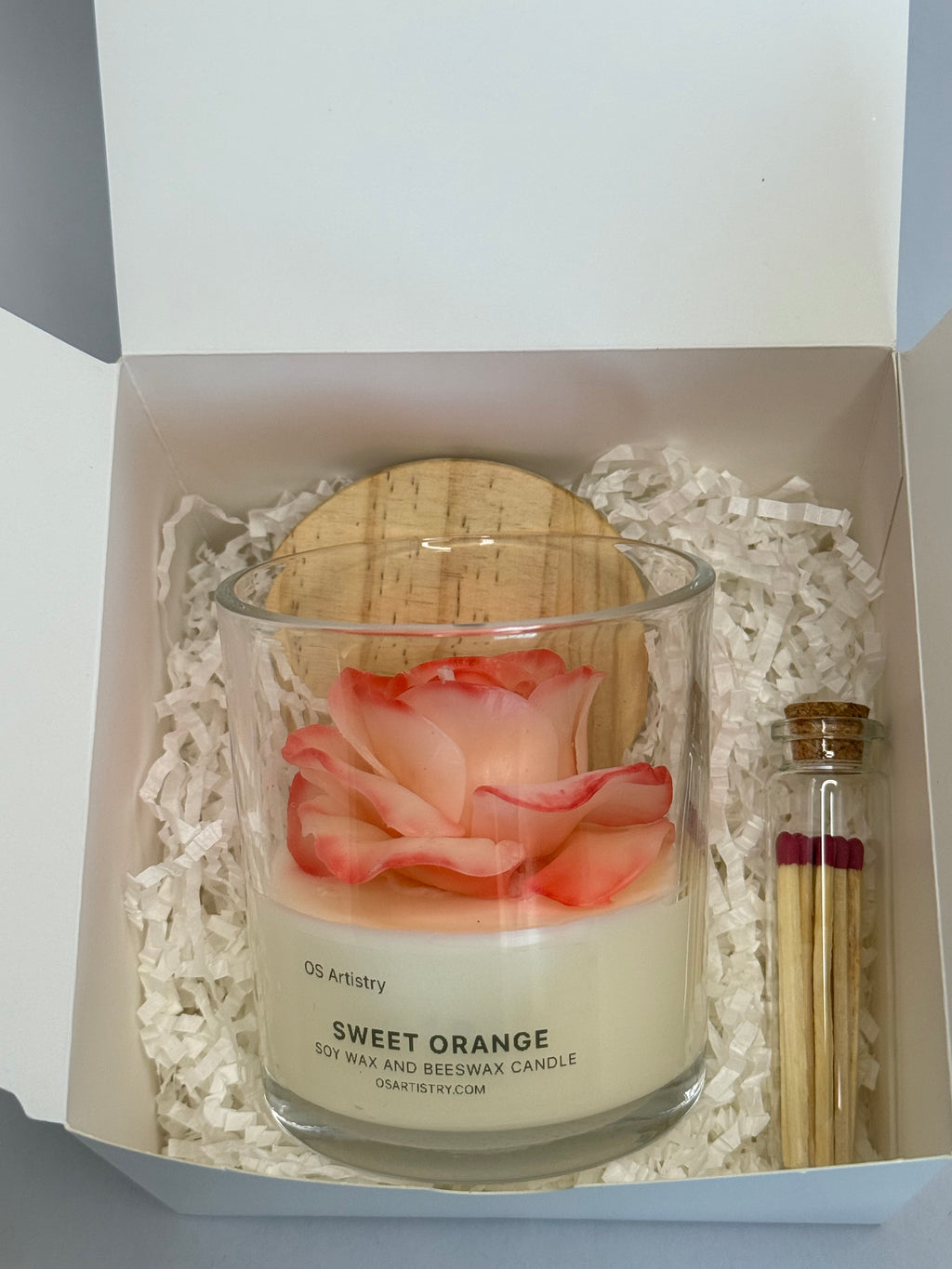 Rose Handcrafted Candle | 8 oz Beeswax and Soy Wax